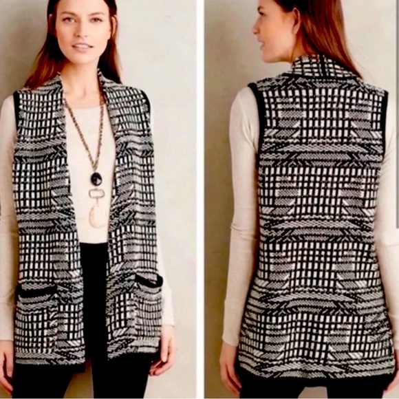 Anthropologie Sweaters - ANTHROPOLOGIE ANGEL OF THE NORTH Sweater Vest Cardigan Wool Blend Large EUC
